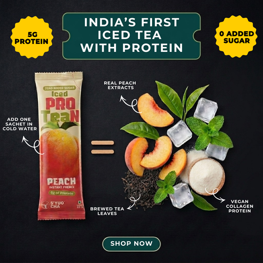Peach Iced ProTEAn (Iced Tea with Protein)