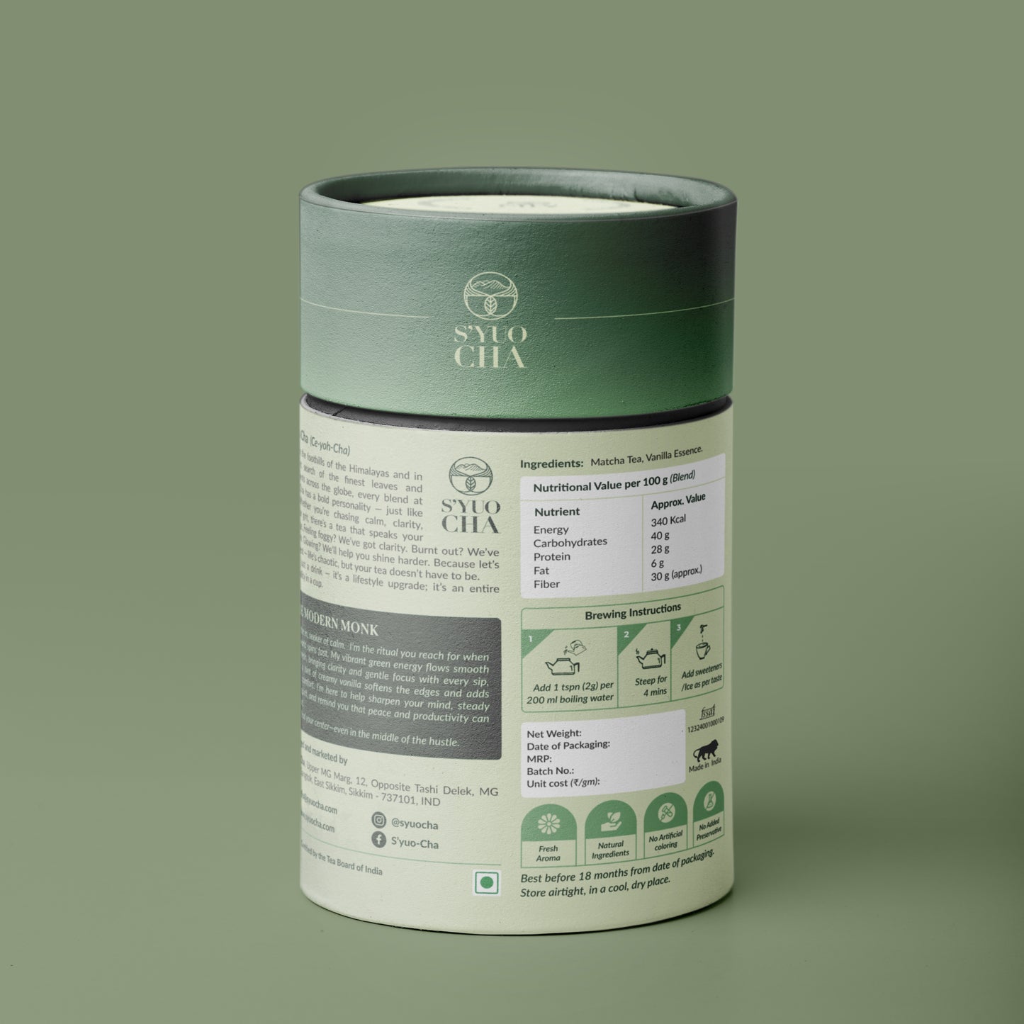 The Modern Monk (Vanilla Matcha for Optimized Energy)