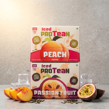Iced ProTEAn (Iced Tea with Protein) - Combo of Peach and Passion Fruit