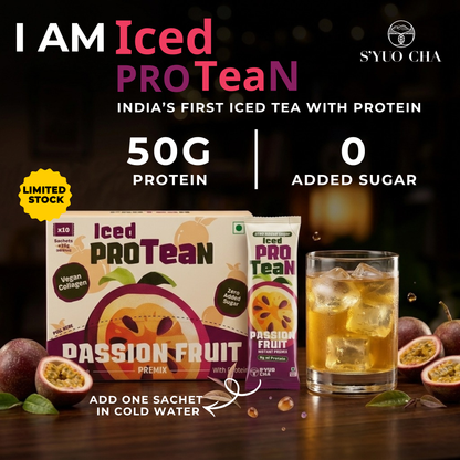 Iced ProTEAn (Iced Tea with Protein) - Combo of Peach and Passion Fruit