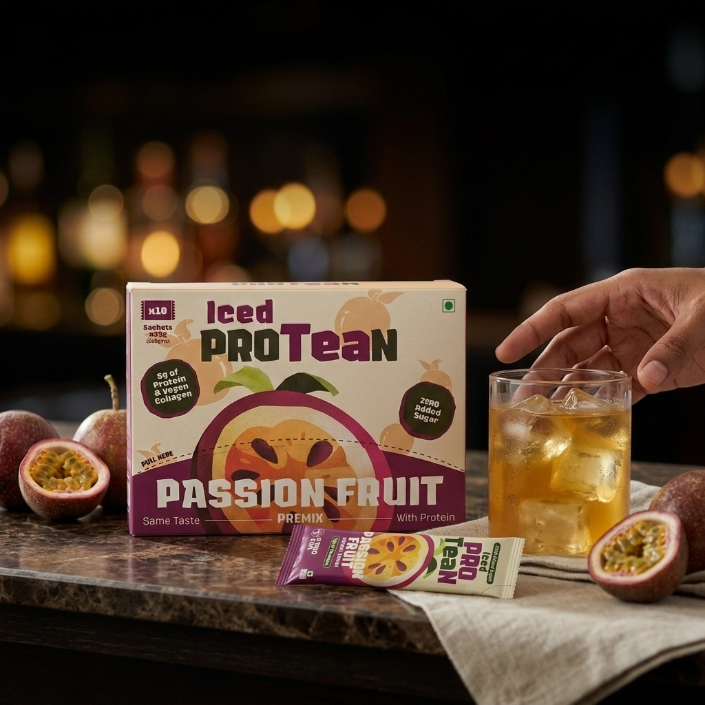 Passion Fruit Iced ProTEAn (Iced Tea with Protein)
